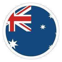 Flag of Australia white circle. The Australian flag in circle for stickers. vector