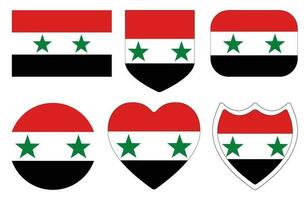 Syria flag in design shape set. Flag of Syria in design shape set. vector