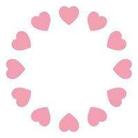 Heart in a circle with pink vector