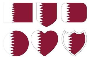 Qatar flag in shape set. Flag of Qatar in shape set. vector