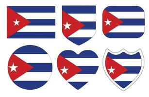 Cuba flag in design shape set. lag of Cuba in design shape set. vector