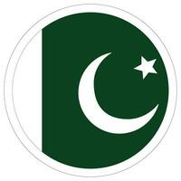 bandera de Pakistán en redondo círculo. Pakistán bandera en circulo vector