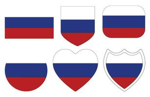 Russian flag in shape set. Flag of Russia in shape set. vector