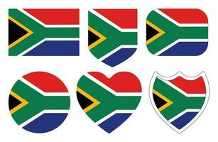 Flag of South Africa in shape set. South Africa flag in shape set. vector