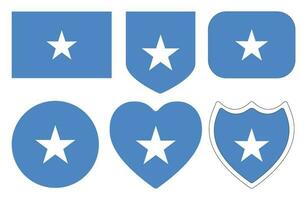 Flag of Somalia in design shape set. Somalian flag in design shape set. vector
