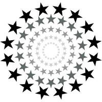 Stars in a circle shape with colorful. vector