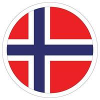 Norway flag in circle. Flags of Norway in round circle vector