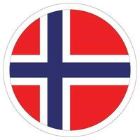 Norway flag in circle. Flags of Norway in round circle vector