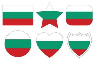 Flag of Bulgaria in design shape set. vector