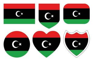 Flag of Libya in design shape set.. Libya flag with design shape set. vector