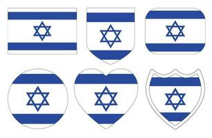 Israel Flag in design shape set. Flag of Israel in design shape set. vector