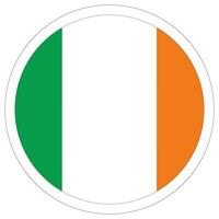 Ireland flag in round circle. Flag of Ireland round shape vector