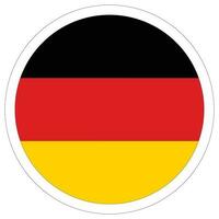 German flag in circle. Flag of Germany in round circle vector