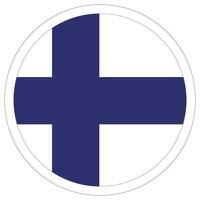 Finland flag in circle. Flag of Finland round icon vector