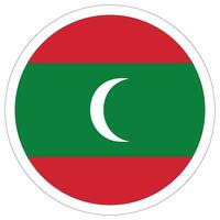 Maldives flag in circle. vector