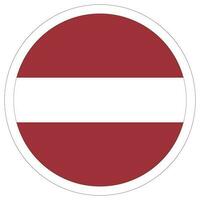 Flag of Latvia circle shape. Latvia flag in round design shape vector