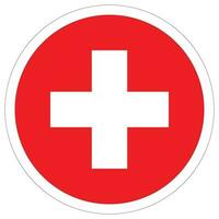 Flag of Switzerland in circle. Swiss flag in round circle vector