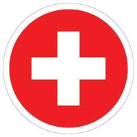 Flag of Switzerland in circle. Swiss flag in round circle vector