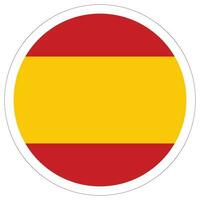 Spain flag in circle. Spanish flag in white frame circle. vector