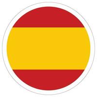 España bandera en círculo. Español bandera en blanco marco círculo. vector