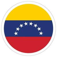 Flag of Venezuela circle shape. Venezuela flag in round design shape. vector