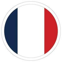 French flag in circle. Flag of France in round circle vector