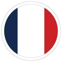 French flag in circle. Flag of France in round circle vector