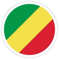 Congo flag in circle design shape . Flag of Congo in circle design shape vector