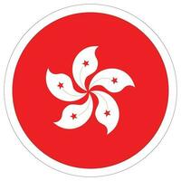 The Flag of Hong Kong circle shape. Hong Kong flag in circle shape vector