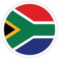 South Africa flag in round circle. vector