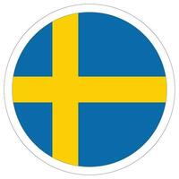 Circle flag of Sweden. Sweden flag in circle vector