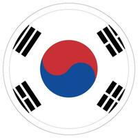 Flag of South Korea. South Korea flag in circle vector