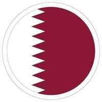Qatar flag in circle. Flag of Qatar as round circle. vector