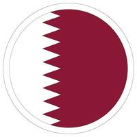 Qatar flag in circle. Flag of Qatar as round circle. vector