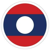 Laos flag in circle. Flag of Laos in round circle. vector