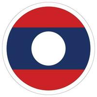 Laos flag in circle. Flag of Laos in round circle. vector