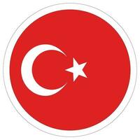 Flag of Turkey in circle. Turkey flag circle. vector