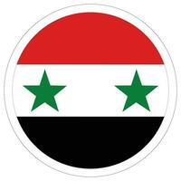 Syria flag circle. Flag of Syria in round design shape vector