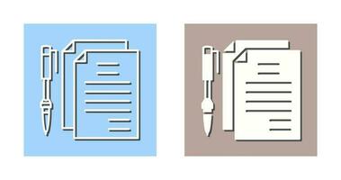 Unique Documents and Pen Vector Icon