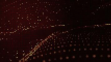 Halftone dots abstract digital technology animated yellow-orange light on red background. video