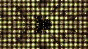 Halftone dots abstract digital technology animated yellow light on black background. video