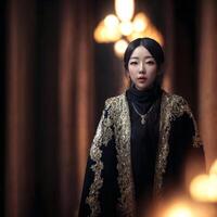 retrato foto de hermosa asiático mujer, generativo ai