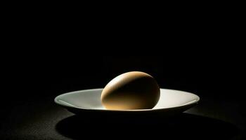 Organic boiled egg symbolizes healthy eating success generated by AI photo
