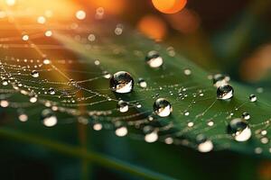 Dew Drops on Spiderweb, photo
