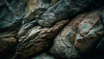 áspero Roca material erosionado por naturaleza dureza generado por ai foto