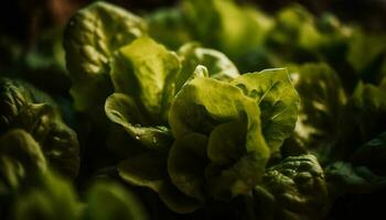 Healthy salad with fresh organic vegetables and greens generated by AI photo