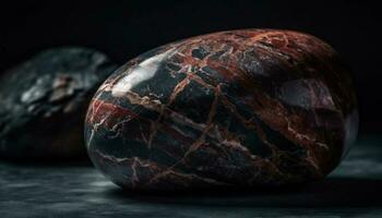 gemstone pattern on rough stone ball generated by AI photo