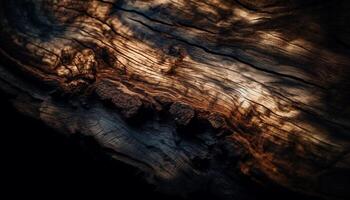 Rough old tree trunk, textured backdrop generated by AI photo