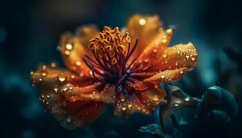 Glowing wildflower in nature vibrant colors underwater generated by AI photo