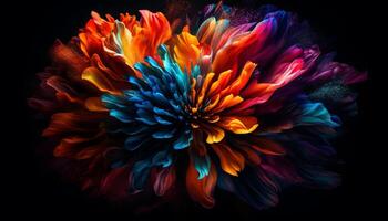 Vibrant colors of nature abstract beauty generated by AI photo